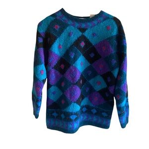 SEGRETS SUN PRINTS Vintage HAND KNIT Wool Sweater